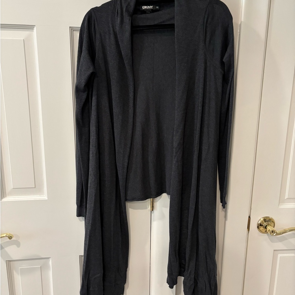 DKNY Women's Gray Open Front Sweater